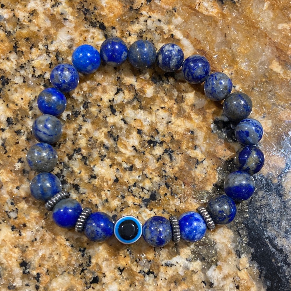 Evil eye third eye 🪬 Blue protection Stone Beaded Bracelet